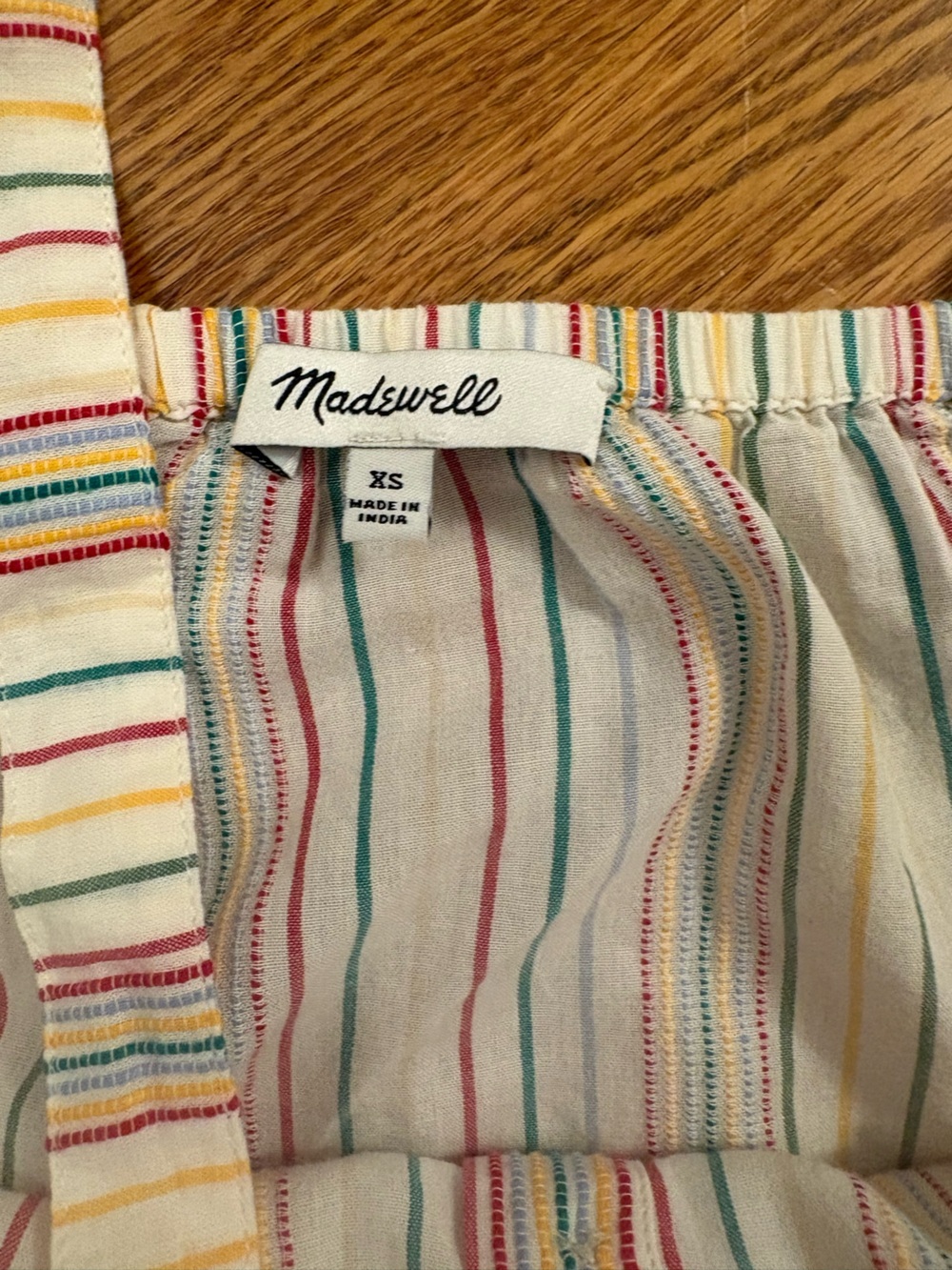 Madewell Rainbow Stripe Button Front Cotton Swing Cami Tank Top XS Summer Boho - Picture 5 of 10